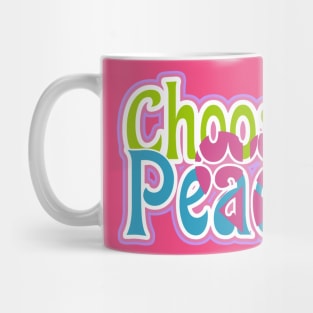 Choose Peace with Heart Peace Symbol Mug